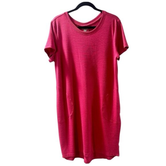 Falls Creek Hot Pink Short Sleeve T-Shirt Dress with Pockets! - Picture 1 of 2